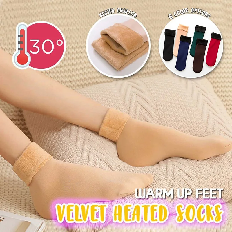 

Women Thickened Fleece Socks Winter Fleece Lined Stretchy Soft Floor Socks B99