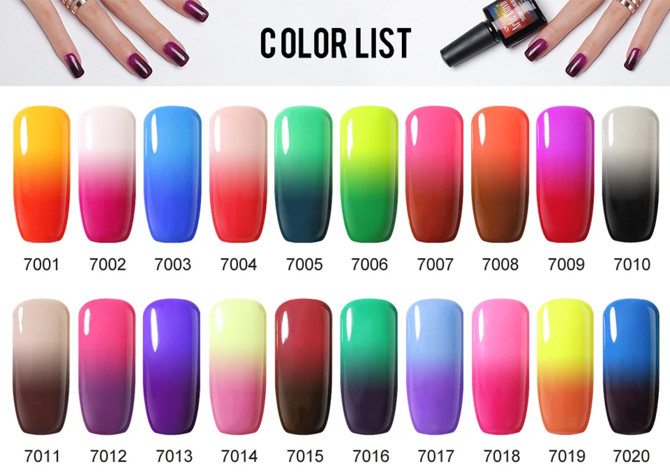 Гель лак для ногтей Arte Clavo с изменением цвета при температуре|gel nail polish colors|gel polishuv