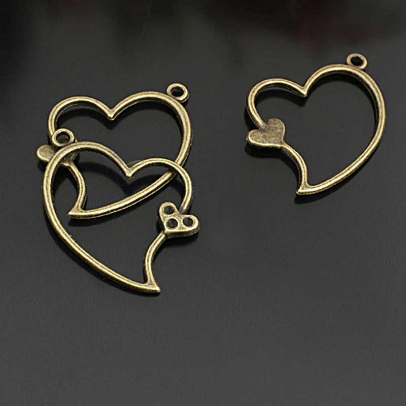 

(26708)30PCS 36x26MM Antique Bronze Zinc Alloy Heart Charms Pendants Jewelry Making Supplies Diy Findings Accessories