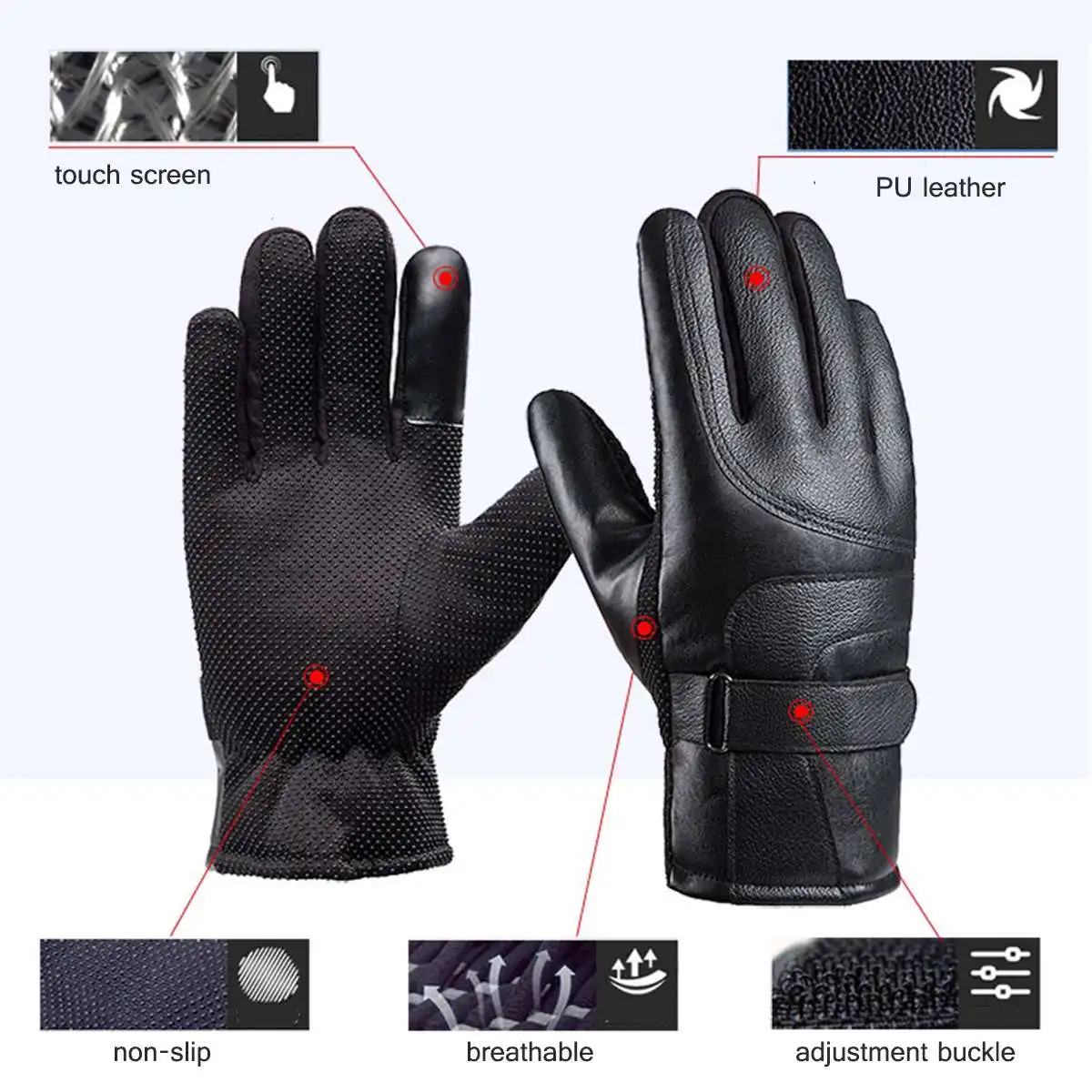 2019 мужские лыжные перчатки флисовые для сноуборда Зимние снегохода мотоцикла