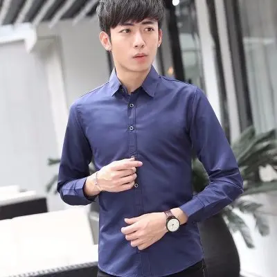 

Men's Shirt Solid Color Business Affairs Dress Work Shirts Slim Fit French Cuff Dress Long Sleeve Soild Color Shirts