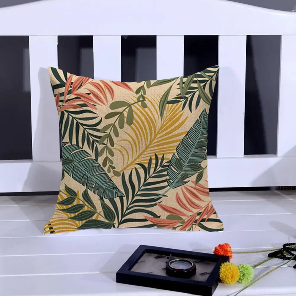 

Наволочка льняная односторонняя с листьями, 45 х45 см