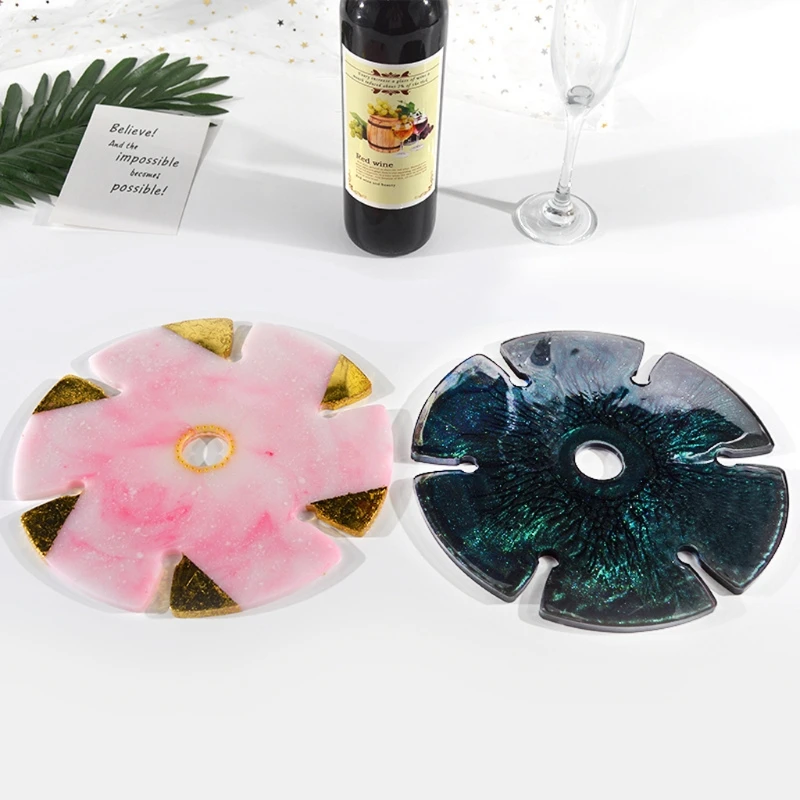 

Floral Shape Wine Glass Holder Resin Molds Wine Caddy Butler Silicone Molds Resin Epoxy Silicone Agate Wine Rack Molds