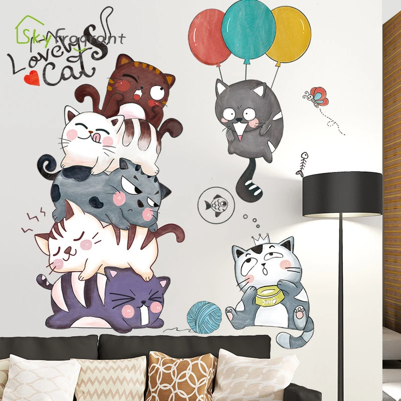 

Cartoon large kids room decoration bedroom cute animals wall stickers self-adhesive sticker home decor entrance decoration