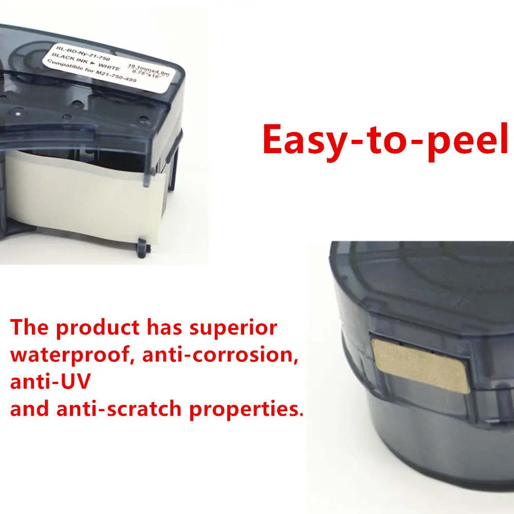 Сменная нейлоновая лента для этикеток от 0 25 дюйма до 75 4 9 м черная на белом