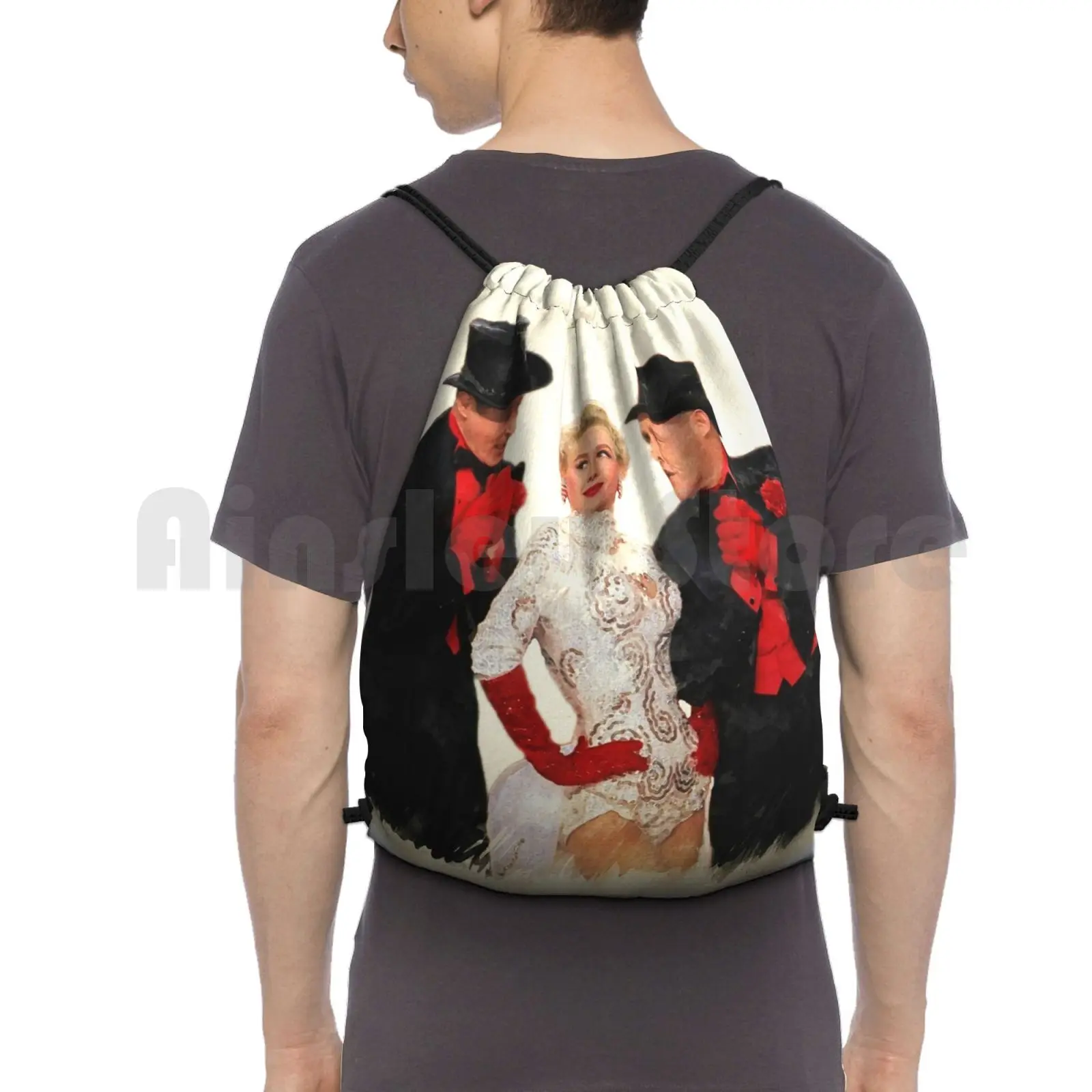 

Mandy ( White Christmas ) Backpack Drawstring Bags Gym Bag Waterproof Old Hollywood Classic Golden Age Film Vintage