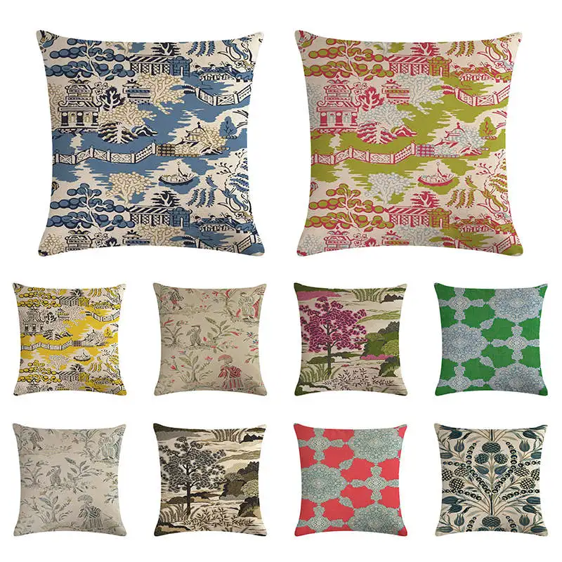 Наволочка для подушки в античном стиле льняная декоративная наволочка виде