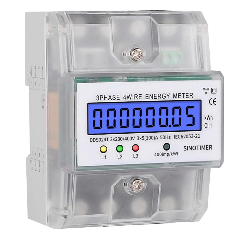 1 шт. Профессиональный 380 В 4P 5 100A 400 счетчик энергии ЖК дисплей Rail Volt Amp измеритель