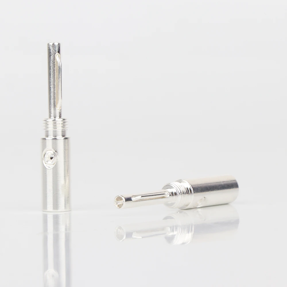 8 шт./лот посеребренный банановый динамик-разъем штекер адаптер аудио |