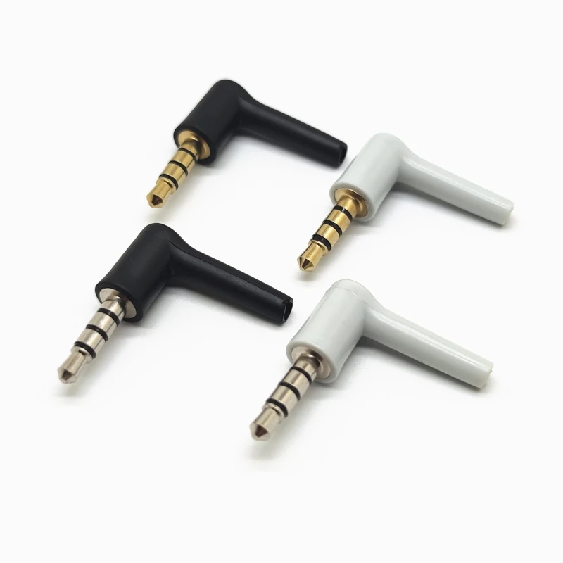 

50 шт. 3,5 мм стерео гарнитура разъем 3 4 полюса 3.5 никелированный 90 градусов черный белый аудио вилки разъем адаптера