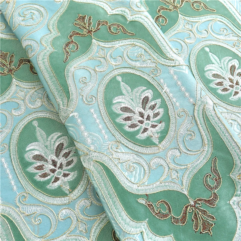Modern classic luxury jacquard rural green Blackout curtains for Living Room high quality villa custom Bedroom | Дом и сад