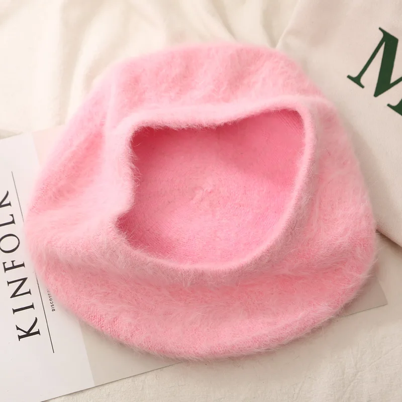 2019 женские элегантные винтажные меховые береты с кроликом женская зимняя теплая