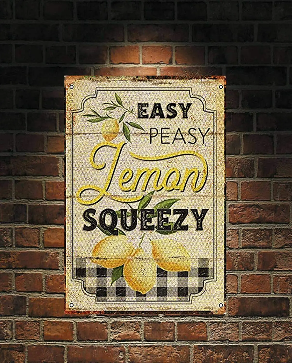 

Vintage Retro Wall Decor Metal Tin Sign 8x12 Inch Fresh Picked Lemons from The Truck