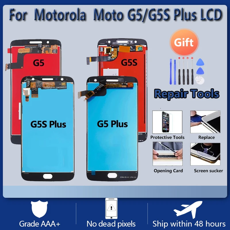 

100% Tested For Motorola Moto G5S Plus G5 Plus LCD Display Touch Screen Digitizer Assembly Replacement For MOTO G5 G5S LCD+Frame