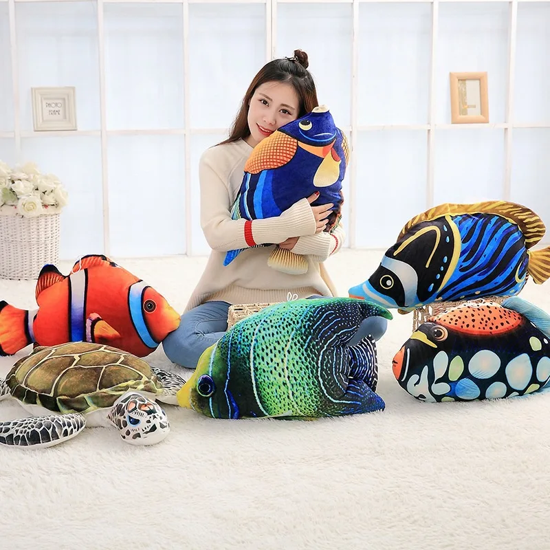 

Short plush Pillow,Simulation Turtle/Tropical Fish Soft Plush Chair Seat Cushion Pillow,Home Decoration,Bedding,New Year Gift