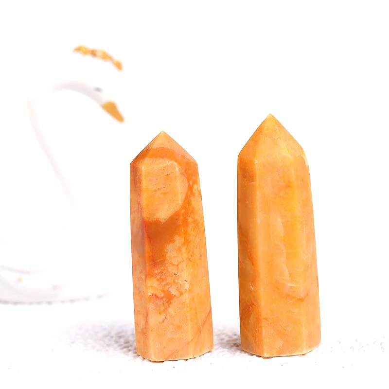 Натуральный Желтый авантюрин 50-80 мм точечные камни здоровая Хрустальная палочка