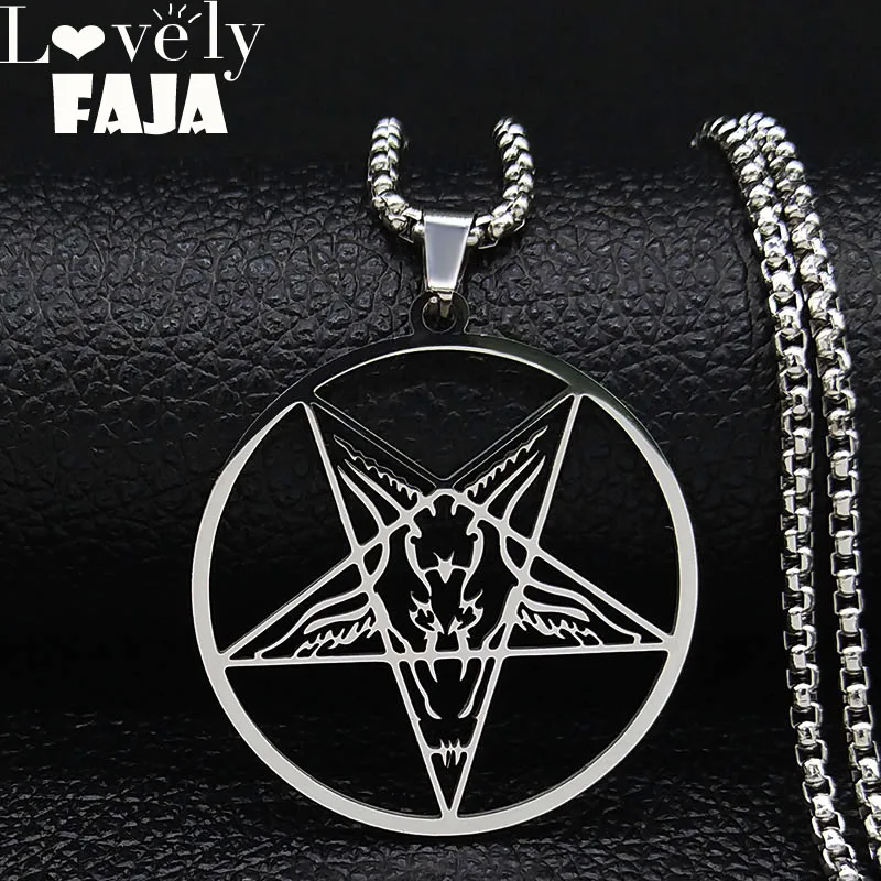 Большой Талисман Baphomet ожерелье из нержавеющей стали подвеска для мужчин/женщин