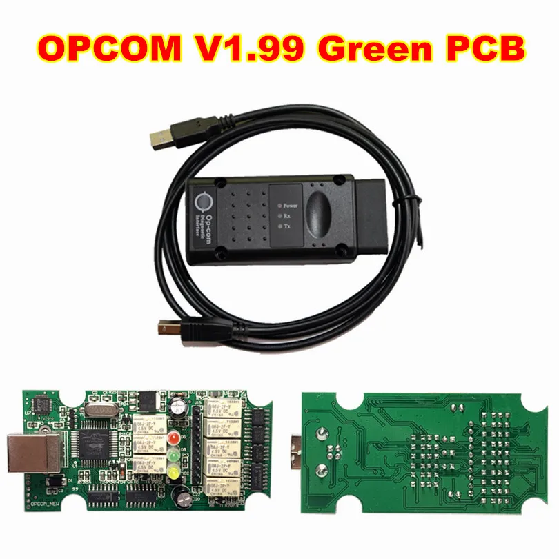 OPCOM 1.99 Green Самая низкая цена OPCOM V1.59/1,70/V1.95/V1.99 с чипом PIC18F458 OP-COM obd2 сканер диагностический инструмент opcom v1.99 - Цвет: OPCOM 1.99 Green