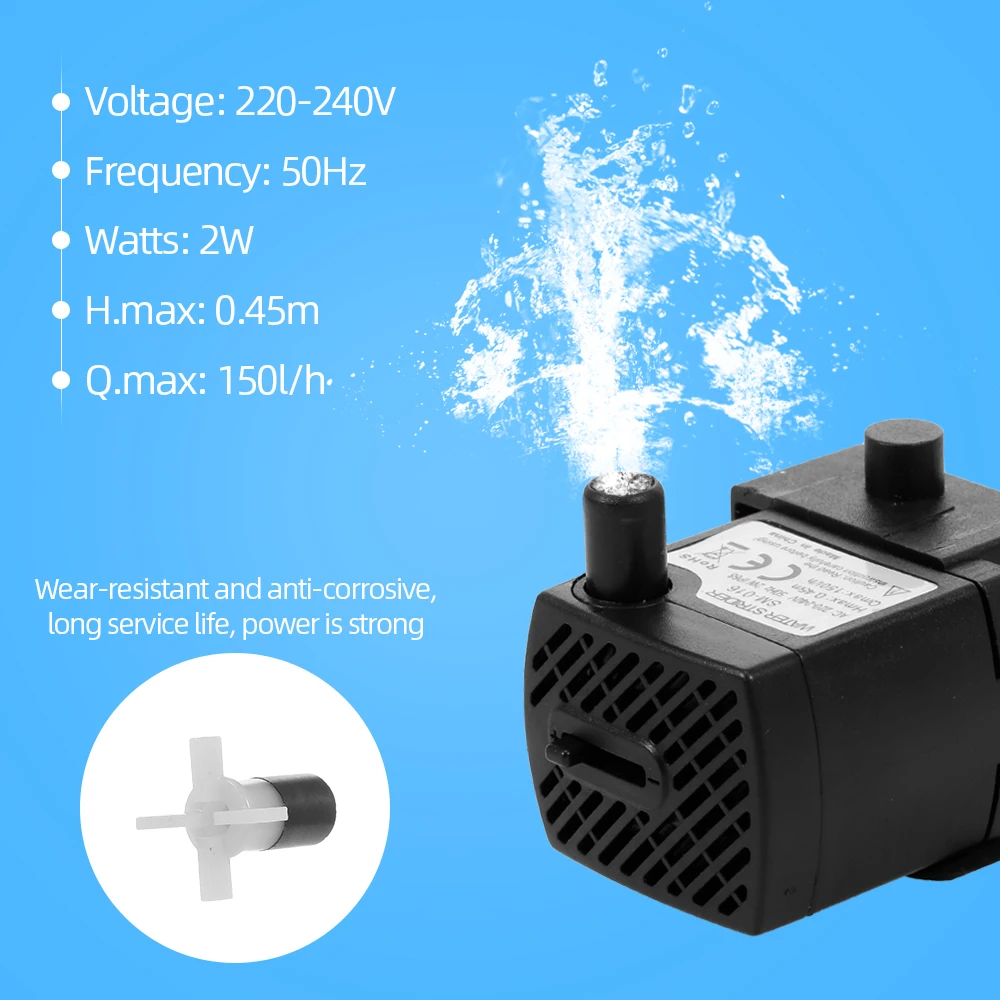 Горячая новинка 2 Вт ультра тихий мини водяной насос с шнуром питания USB