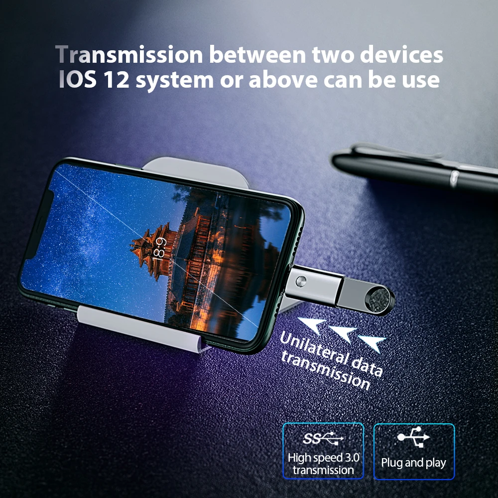 ! ACCEZZ OTG адаптер для освещения к USB iPhone 7 8 Plus X 11 Pro Max конвертер iOS 13 подключение