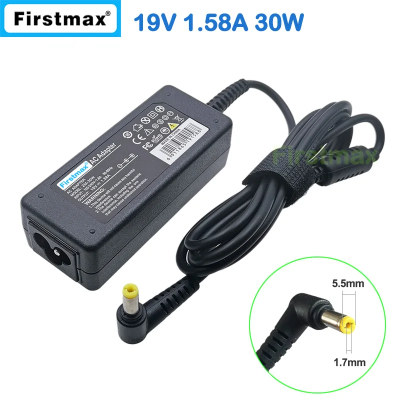 30W 19V 1.58A AC power adapter Supply for Acer Aspire One A0A150 A0P531h A110 A150 AO521 AO522 AO531H AO532 AO721 AO722 charger