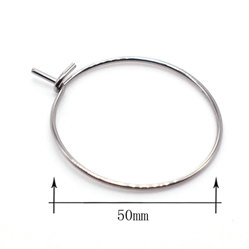 50 шт./лот 20/25/30/35/40 мм из нержавеющей стали большой круг провода обручи петли