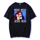 Забавная Мужская футболка Moshi с изображением Иисуса Десу, черная футболка, модная мужская футболка в стиле Харадзюку, футболка большого размера