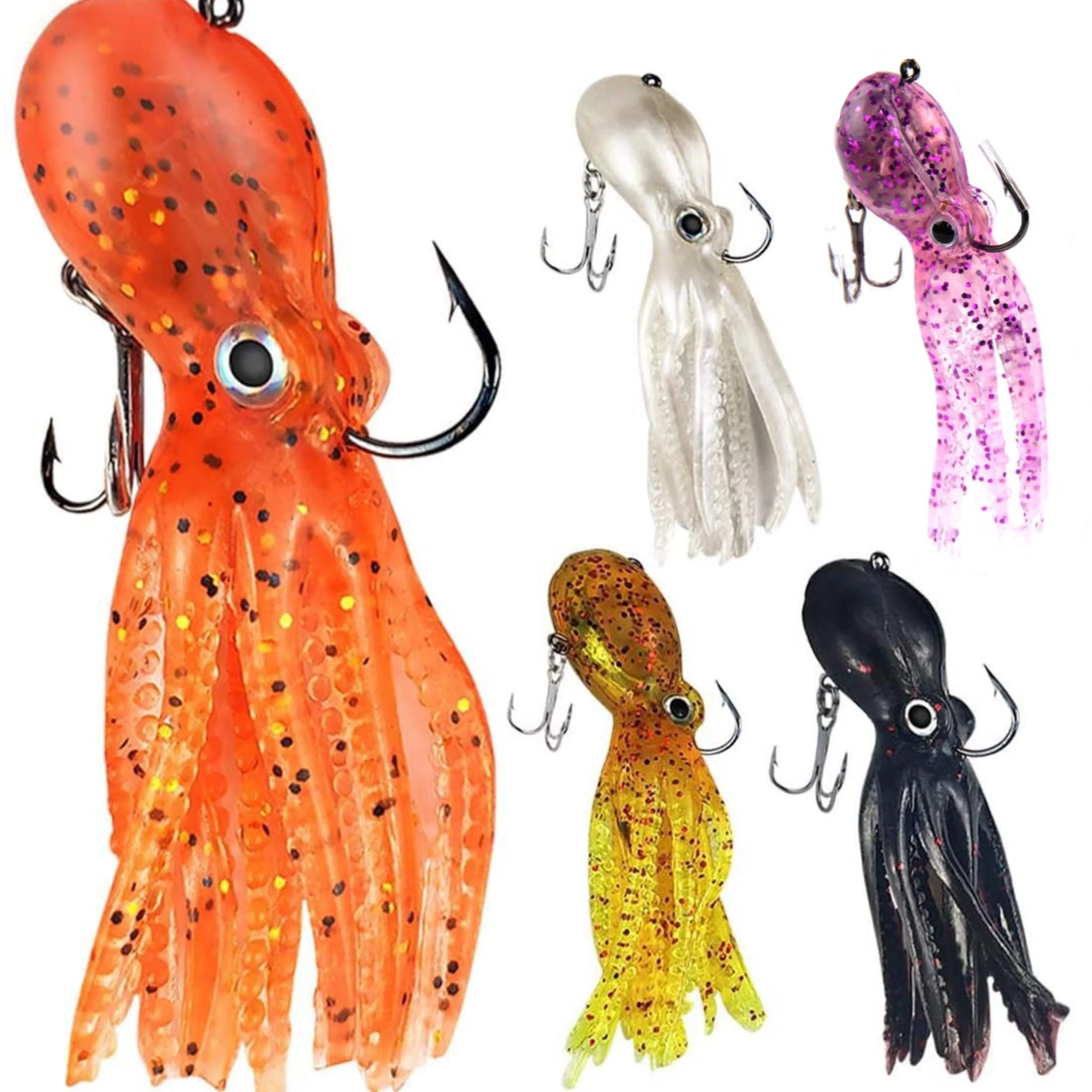 

23g 9cm Octopus Swimbait Fishing Lures Saltwater Fish Bait with Skirt Tail Jig Head Lure For Winter Fishing Goods