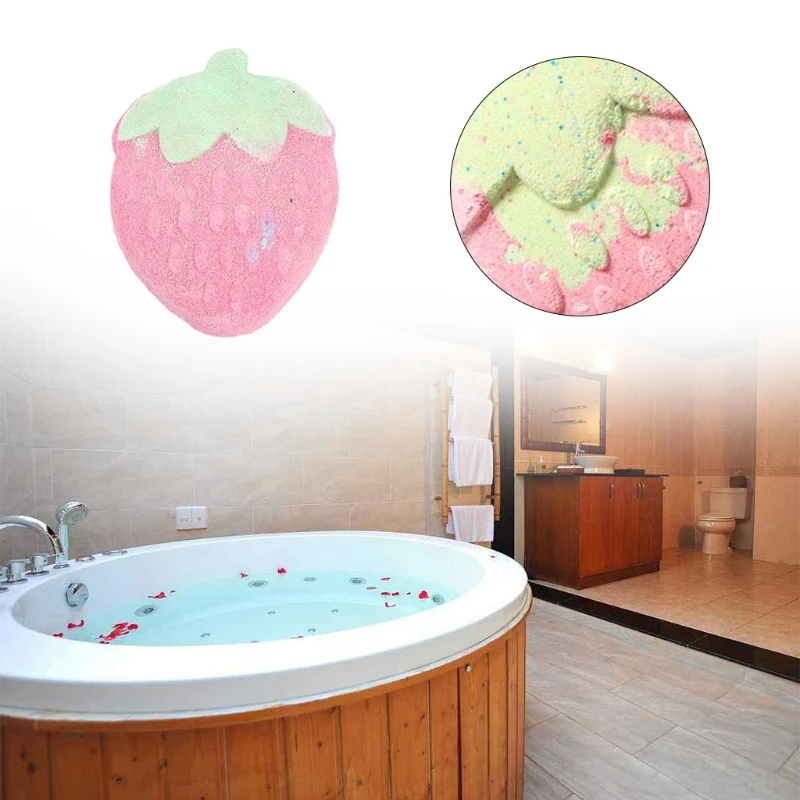 10  Stawberry Shaped Bath Bomb Home Bubble SPA Ball ,