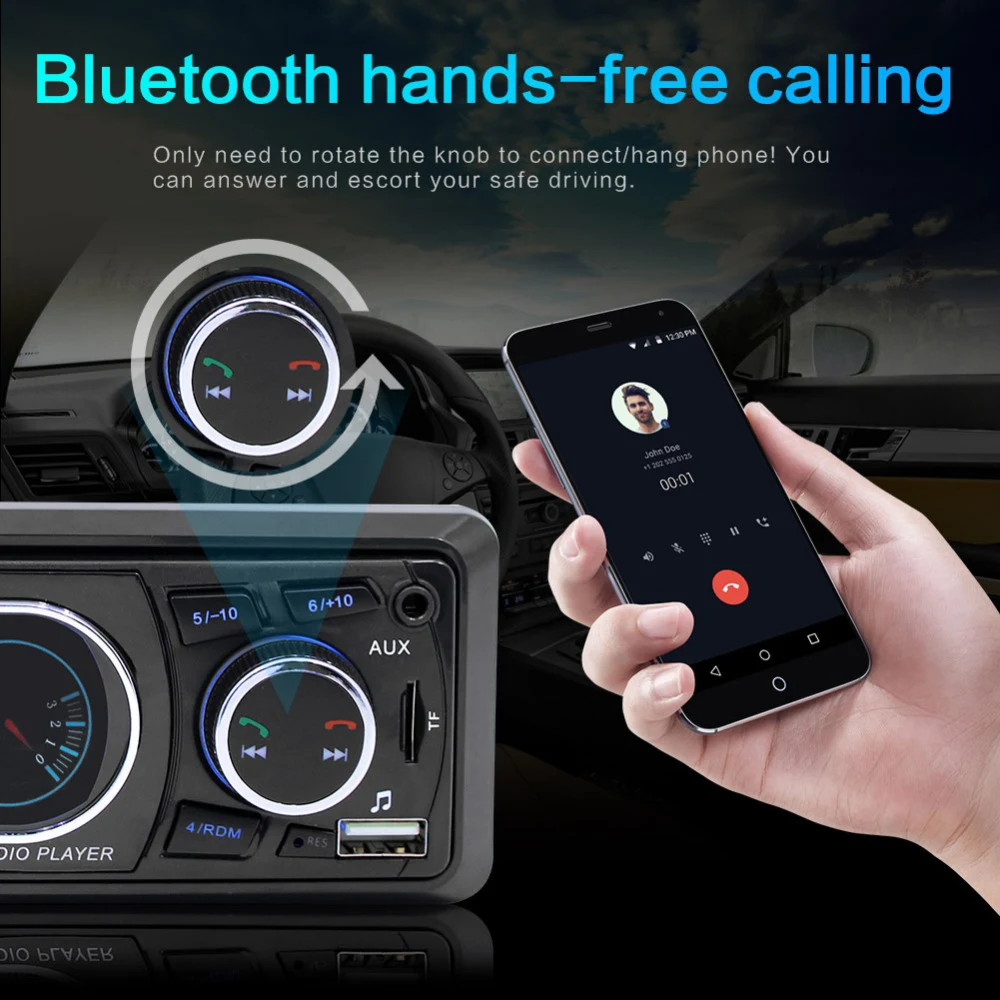 AOSHIKE Bluetooth 1-Din автомобильный стерео аудио в-тире MP3 радио плеер Sup порт USB TF AUX FM