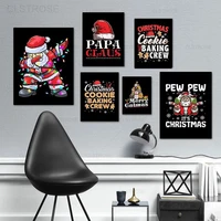 cartoon christmas decor pictures for interior santa poster children room modern home wall art canvas painting festival gift