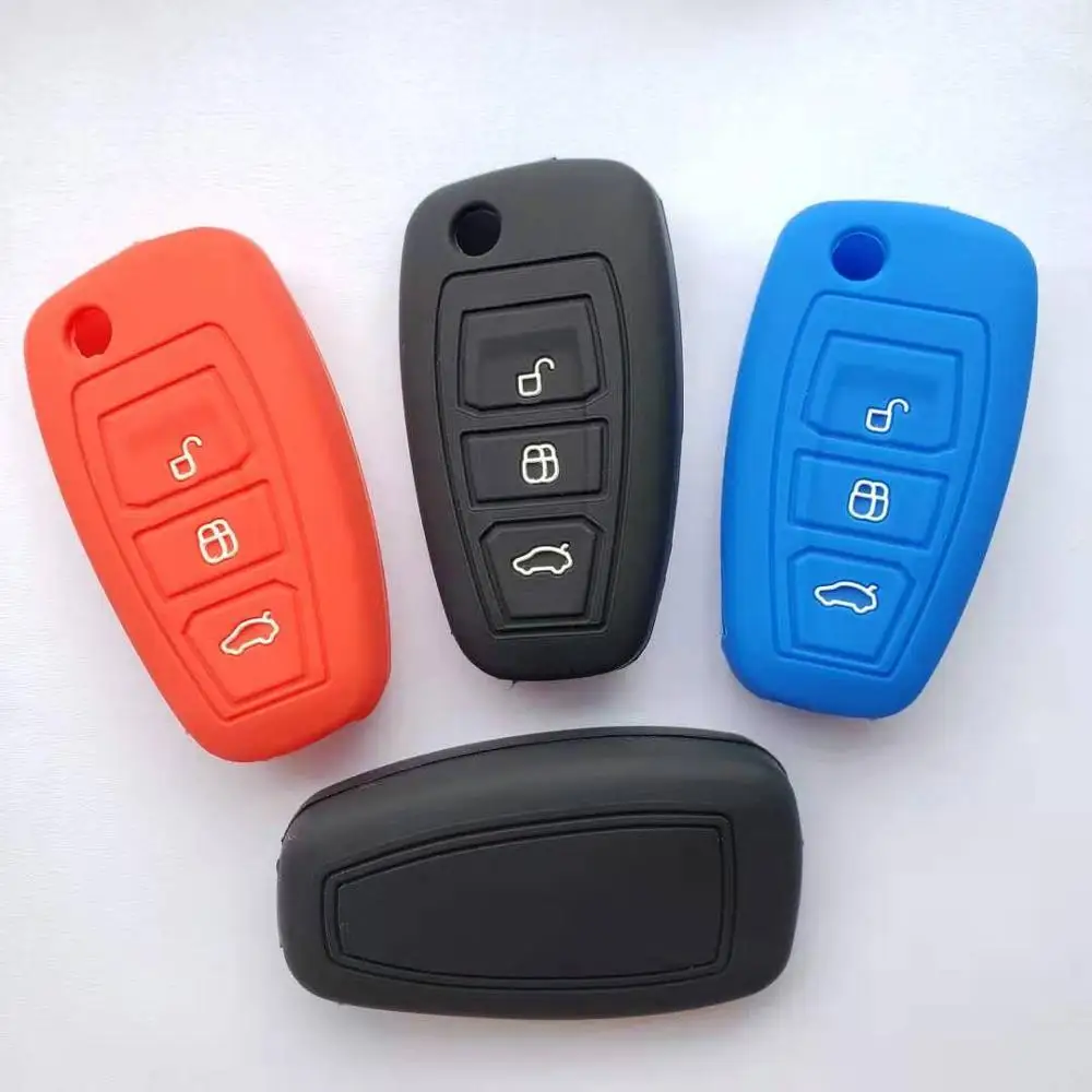 Силиконовый чехол книжка с 3 кнопками для Ford ECOSPORT Fiesta FOCUS Mondeo Galaxy CMAX S Max Kuga|key fob