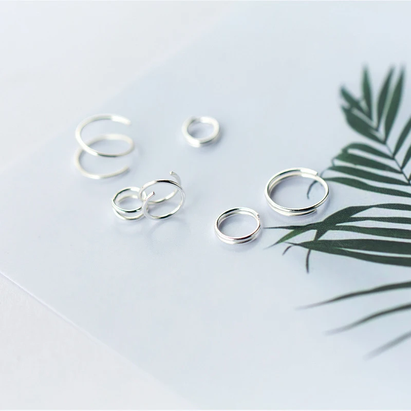 Colusiwei двойной круг спирали серьги-гвоздики для женщин из натуральной кожи 925