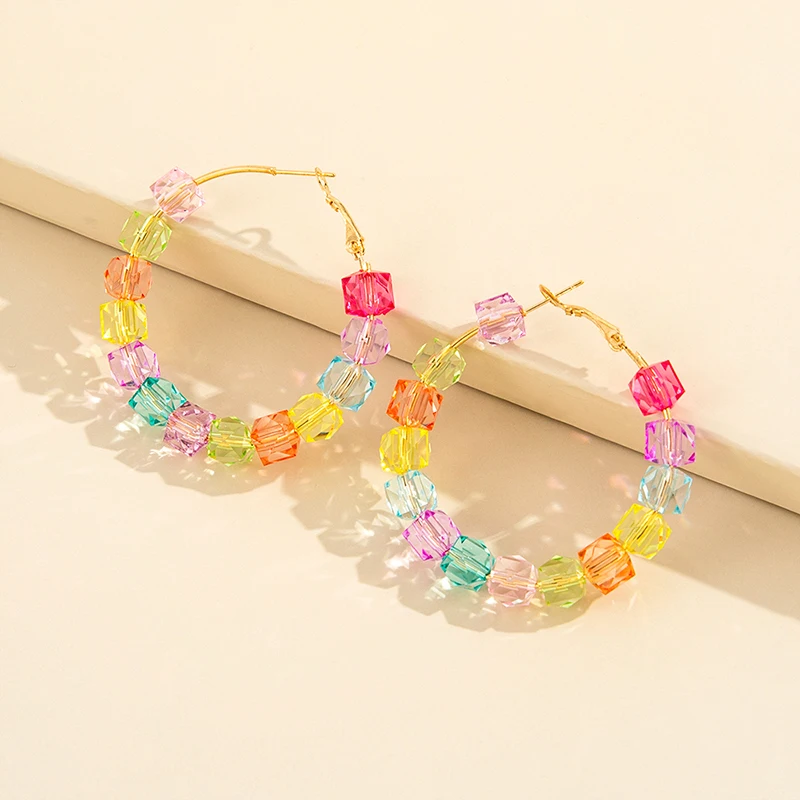 

Aprilwell Cute Colorful Statement Hoop Earrings For Women 2021 Y2k Jewelry Piercing Aretes Gift Egirl Friend Accessories