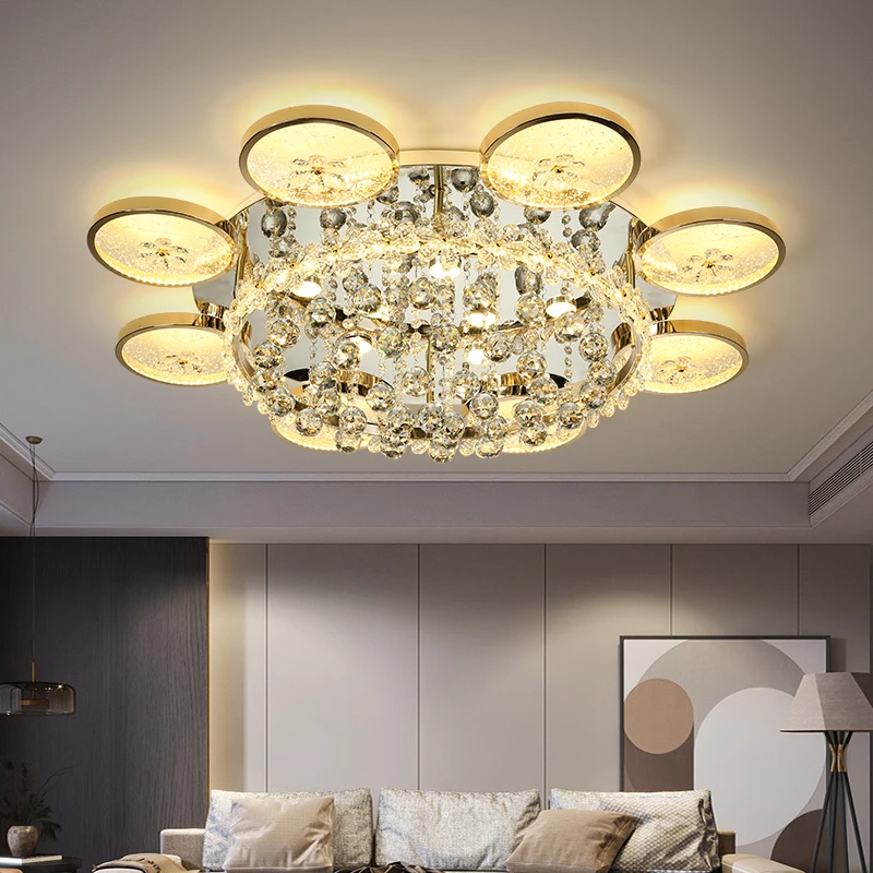 

Luxury crystal led ceiling lamp modern creative lighting living room study villa simple acrylic living room ceiling lamp