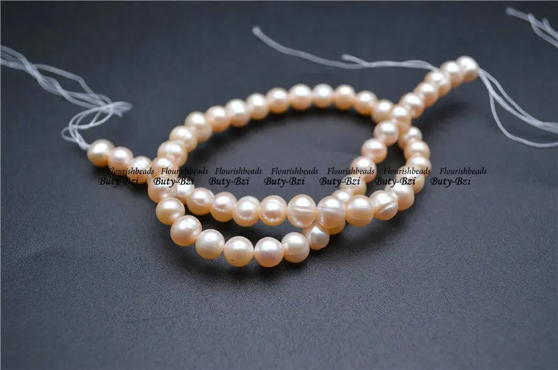 7-8 мм хорошее качество натуральный цвет шампанского перламутровый круглый шарик