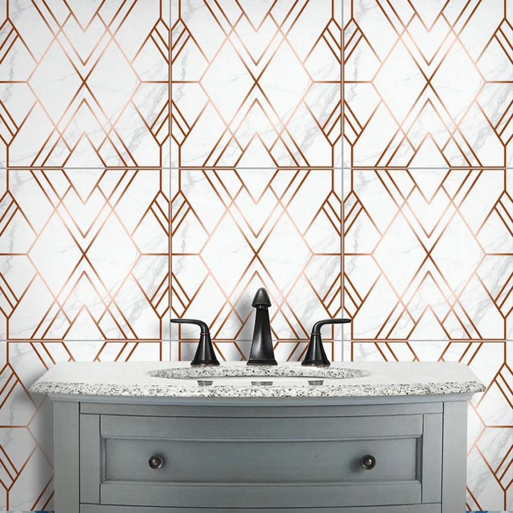 10 шт. настенные наклейки с эффектом меди 20 х20 см | Дом и сад