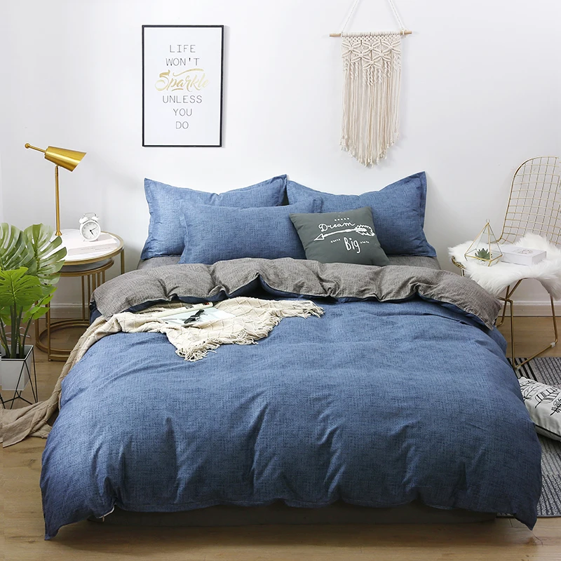 

Blue Grey Double Sided Marble Texture Luxury Comforter Bedding Set Modern Fashion King Queen Twin Size Bed Linen Duvet Cover Set