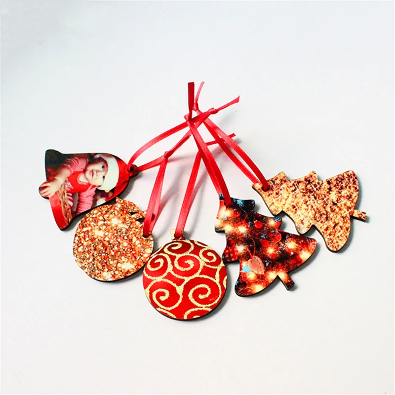 50 шт./лот сублимационная пустая Рождественская декоративная подвеска МДФ
