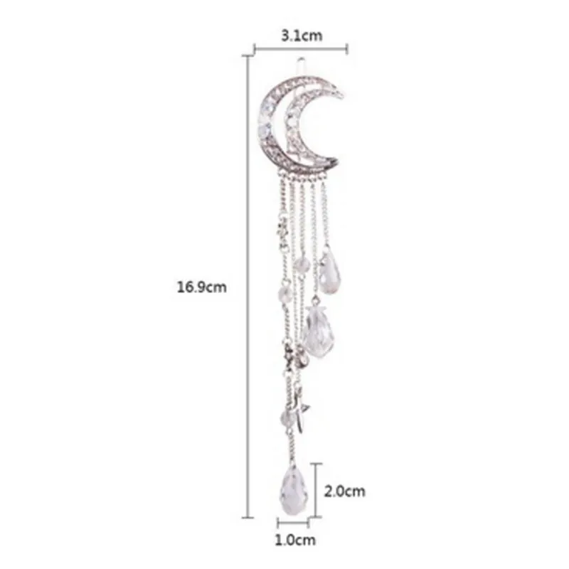 

1pc Rhinestone Plum Hair Clip Moon And Star Design Girls Hair Pins Wedding Headwear Barrette Women Hair Accessories