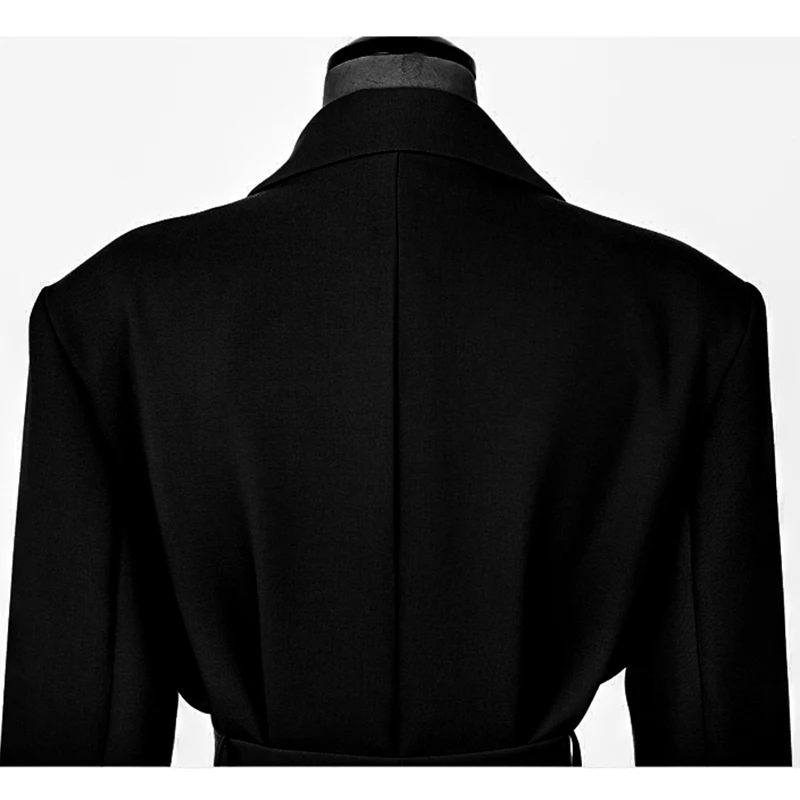 S-2XL OL Модный женский костюм жилет длинный стиль тонкий элегантный офисный большой размер женские Топы черные белые куртки AIYANGA