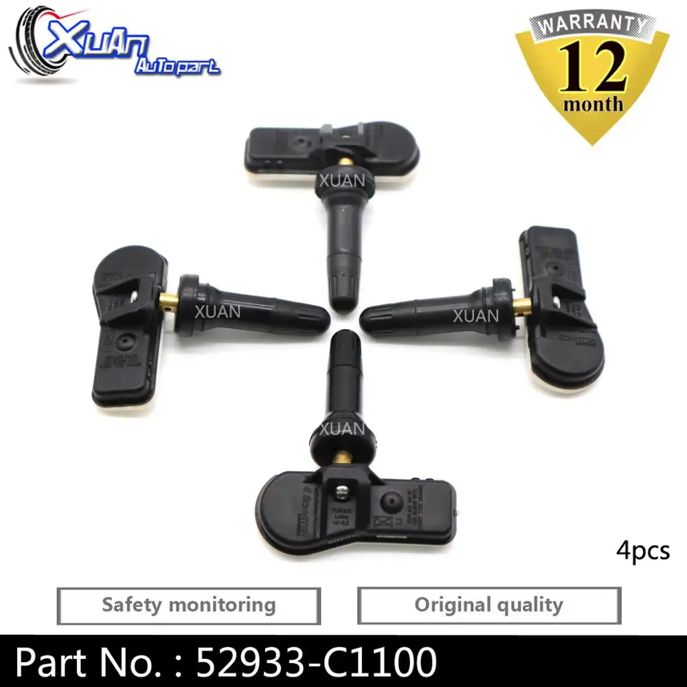XUAN 4 шт. TPMS датчик давления в шинах 52933 C1100 для Hyundai Creta IX25 i20 Coupe ix35 Tucson I40 Sonata LF 2014