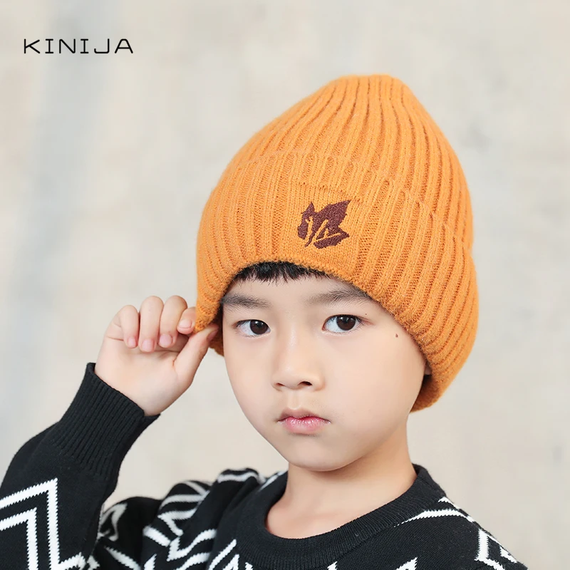 Детская шапка зимняя вязаная плюшевая утолщенная Теплая эластичная пуловер и