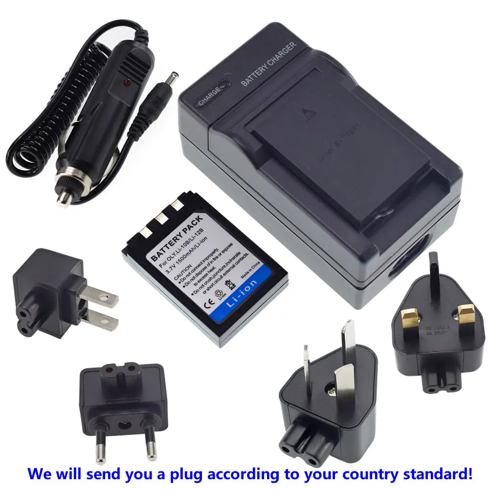 Li-10B Батарея для цифровой камеры Olympus Li-12C LI-10C Li-12B C-470 C-5000 + сетевой автомобиля