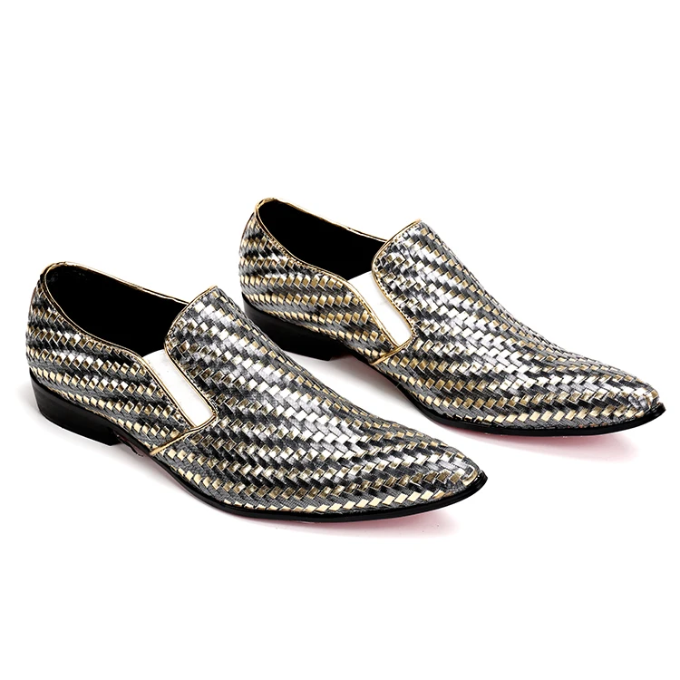 Весенние тканые официальные Мужские модельные туфли ручной работы роскошные