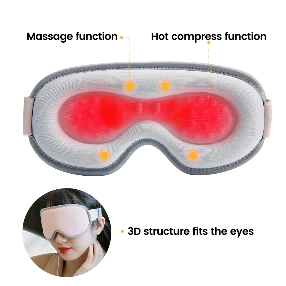 Heated Eye Mask Vibration Massager Spa Hot Compress Therapy Relieves Fatigue Sleeping Aid Eyepatch Health Care |