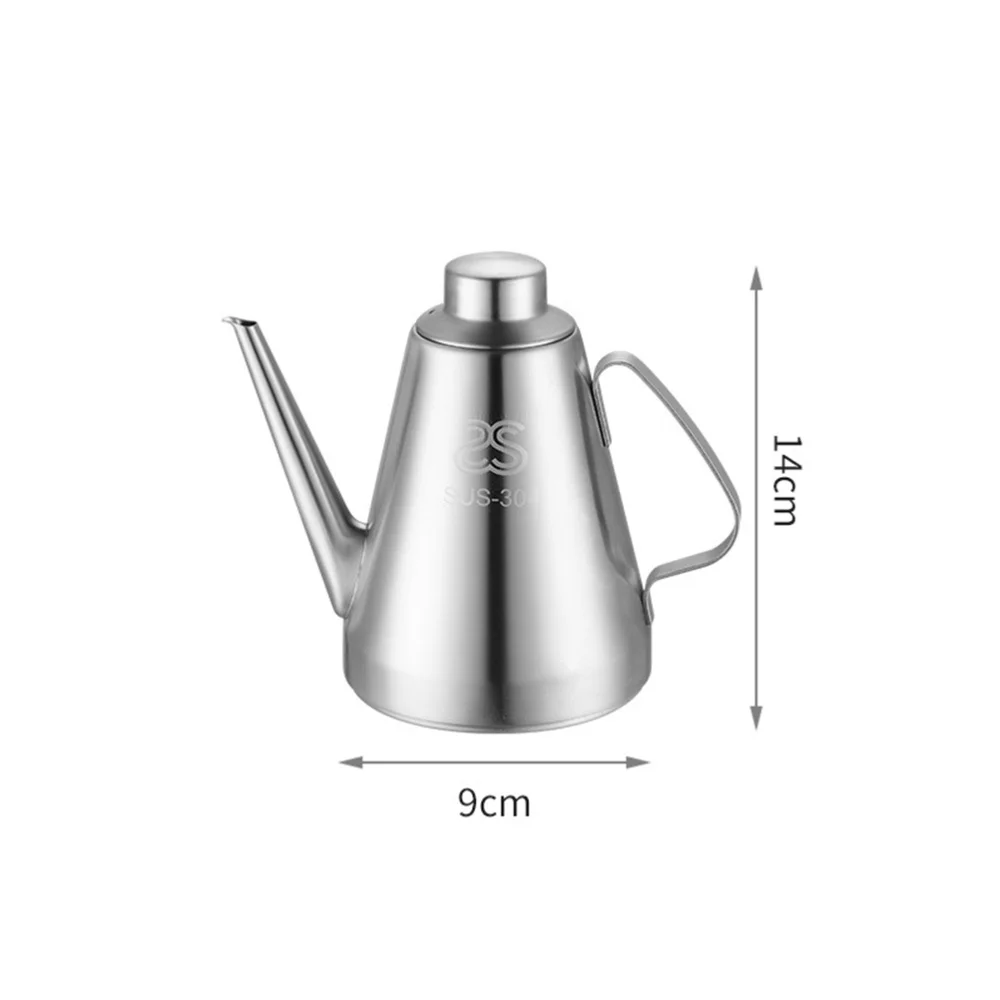 

Stainless Steel Oil Dispenser Dust-proof Vinegar Bottle Sauce Container Kitchen Gadget Oil Pourer for Home Restaurant (500ML Sma