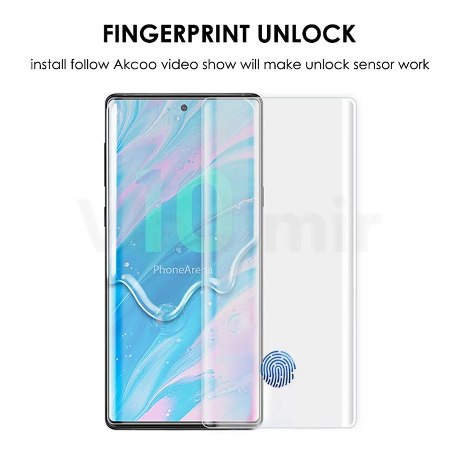 3D УФ изогнутая полная клейкая жидкость из закаленного стекла для samsung Galaxy Note 10+ Nano полная пленка Glus Cover S8 S9 Note 10 9 S10e
