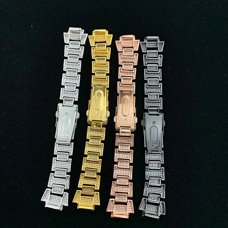 Позолоченный Браслет для часов G shock DW6900 с микрозакрепкой lab diamond 18k|Ремешки часов| |