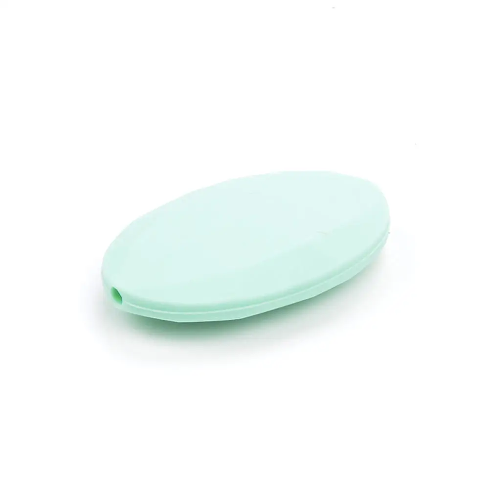 LOFCA-Cuentas de silicona sin BPA para morder para beb&eacute;, abalorios planos de forma ovalada para morder, accesorios de juguete para dentici&oacute;n, 50 Uds.-1
